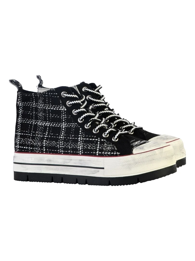 Basket Montante à Lacets Desigual Crush BN   Noir