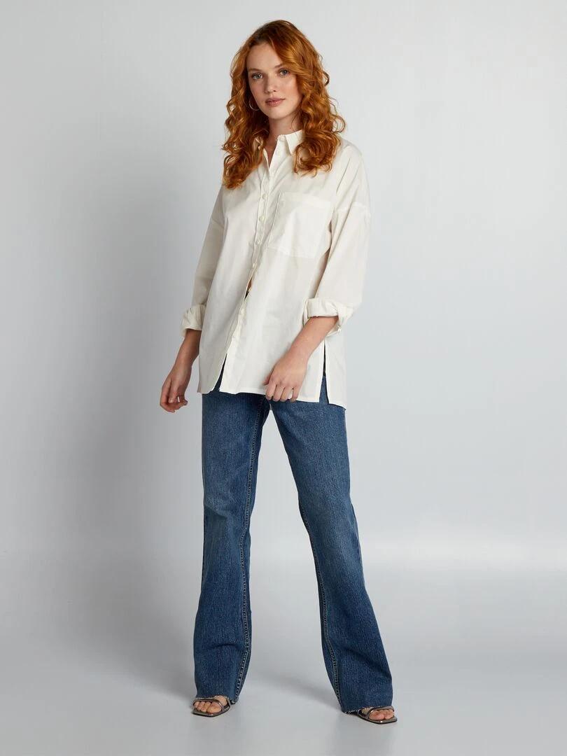Chemise oversize en popeline blanc