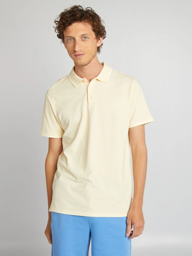 Polo en piqué de coton Jaune clair