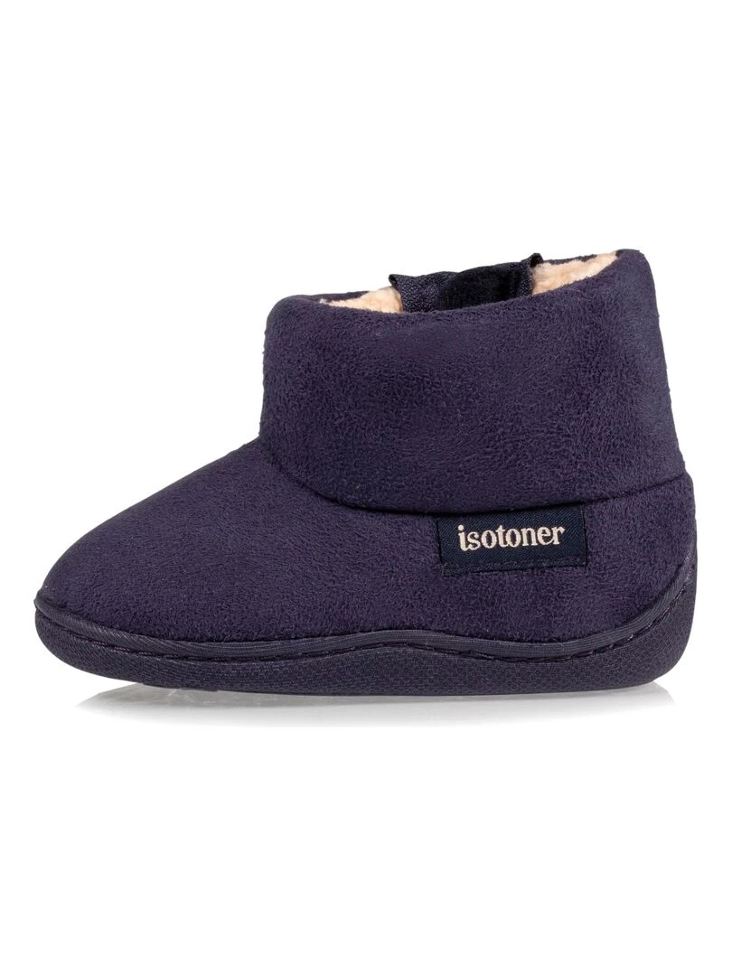 Chaussons bottillons zip Bébé Marine   Bleu marine