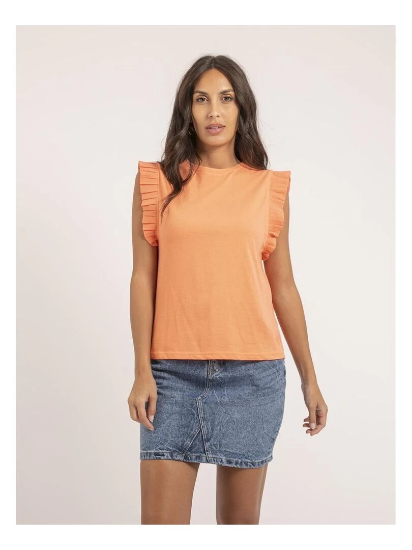 T shirt sans manches FALONNE Orange corail