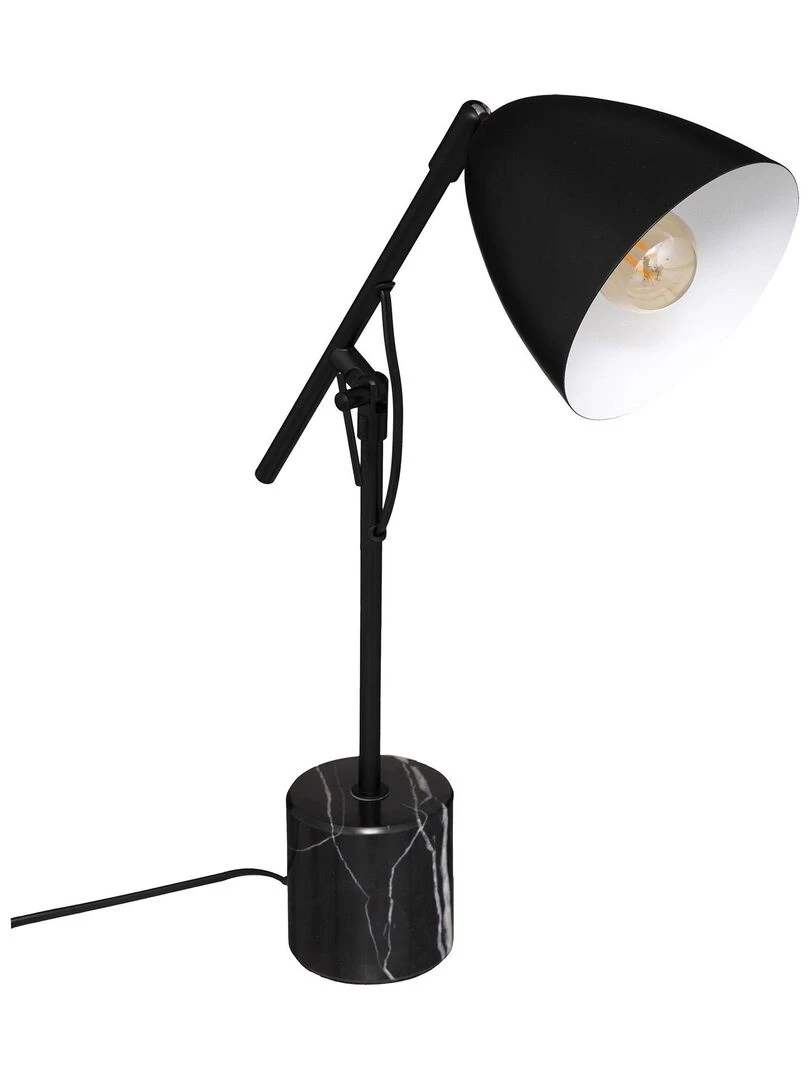 Lampe au bras articulé avec base en marbre Noir