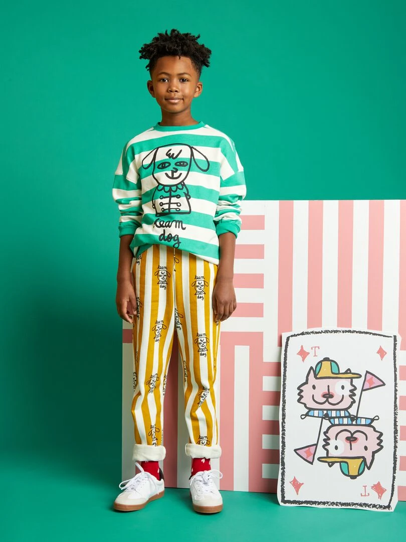 Pantalon en molleton X Little Bad Wolf Blanc/jaune
