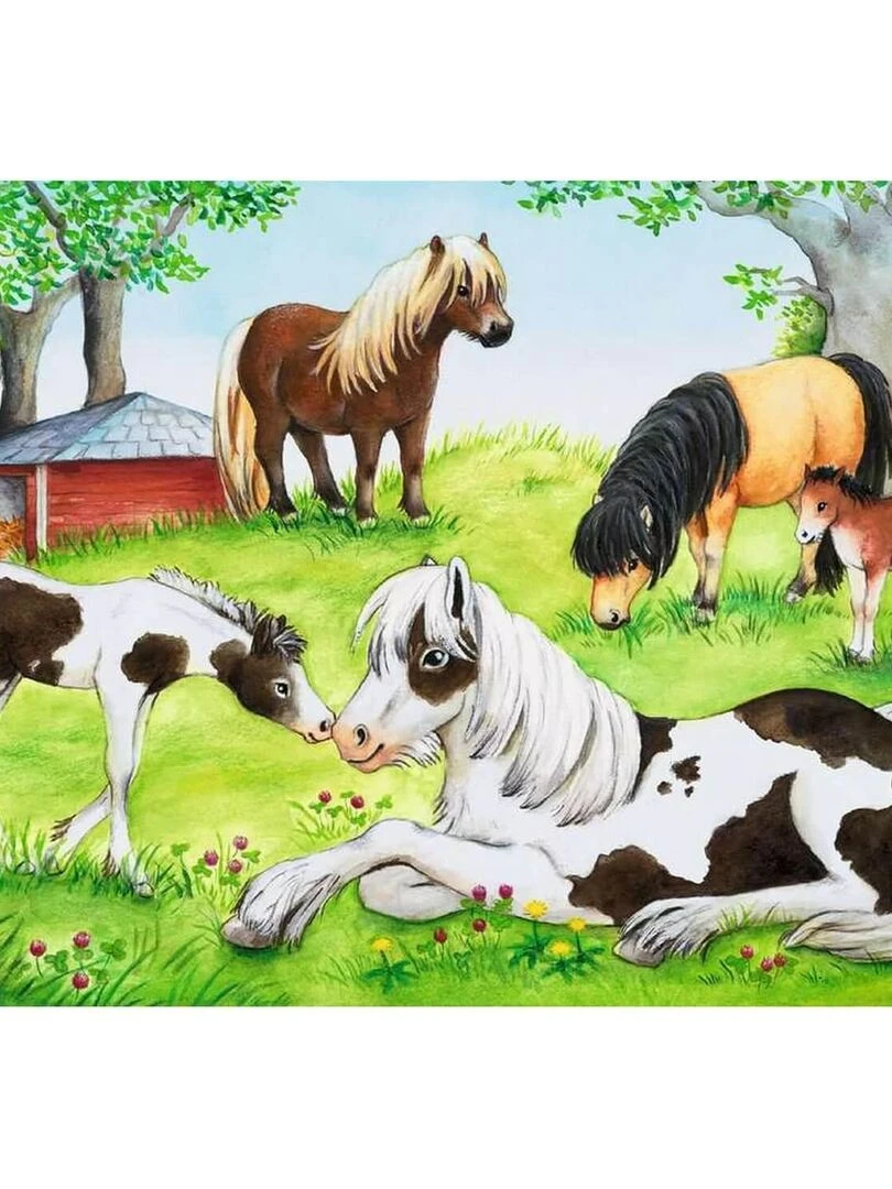 Puzzles 2 x 24 pièces Monde de chevaux N/A
