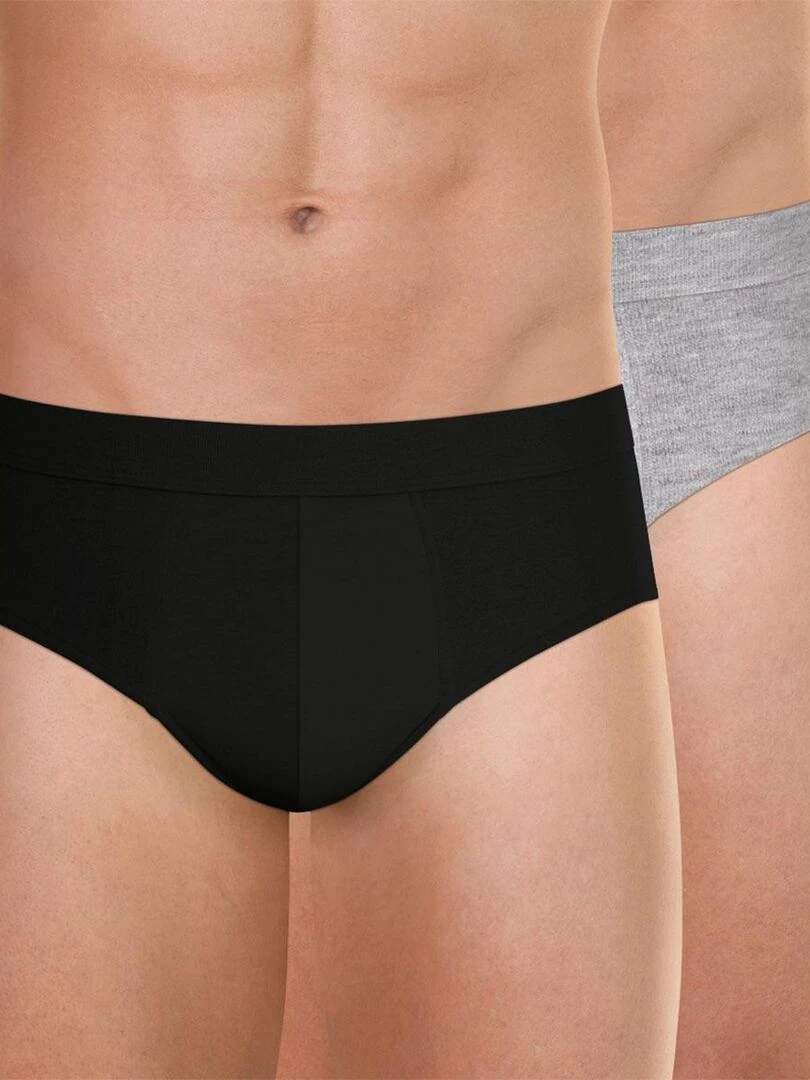 Lot de 2 slips homme Fusion Noir Gris