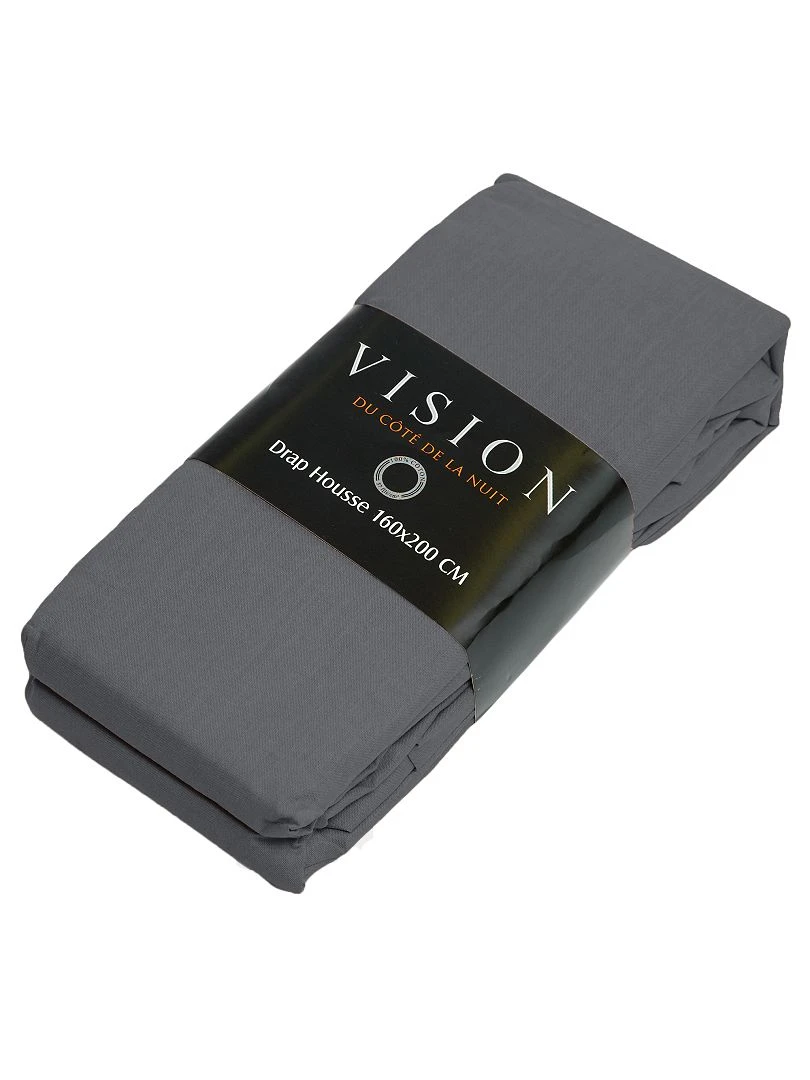 Drap housse uni gris anthracite