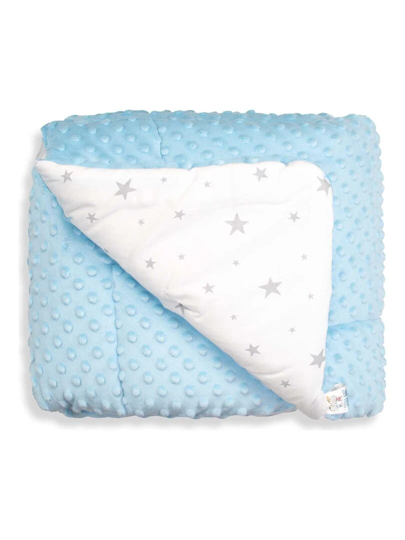 Couverture bébé réversible et ultra douce  STELLA   Bleu