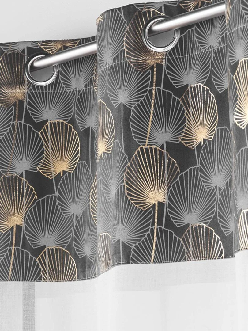 Voilage à œillets 140x240 sable top velours or Clairine gris Gris