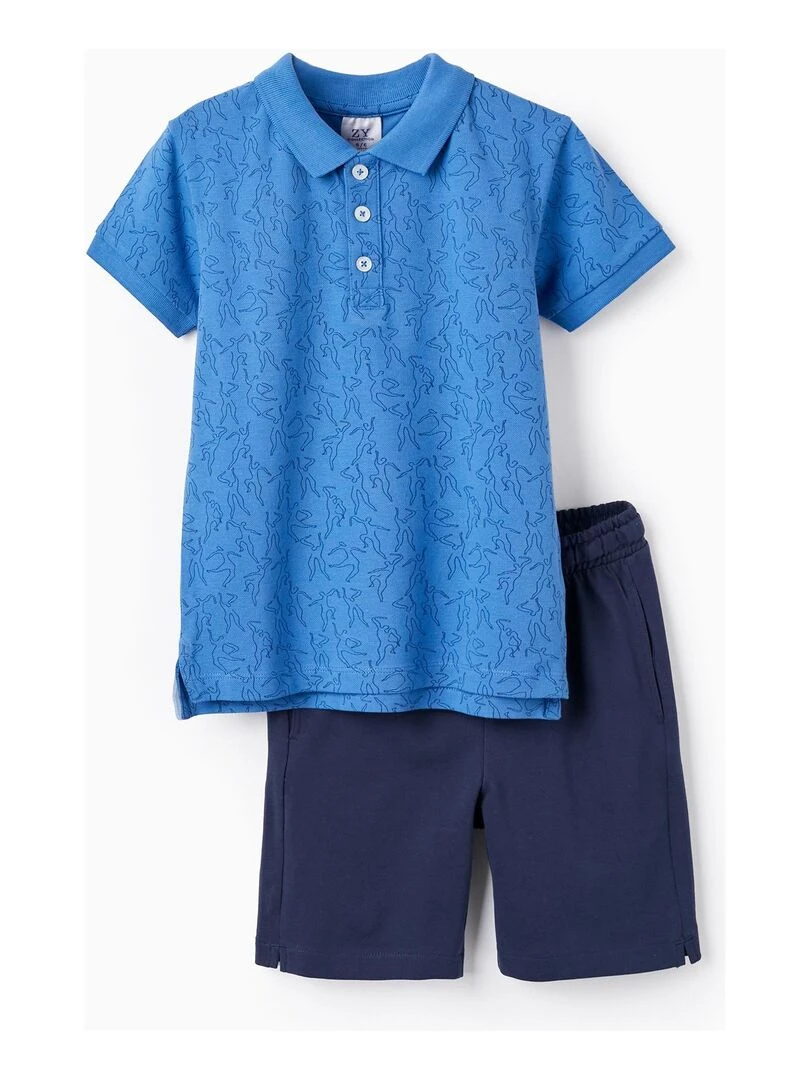 Polo + Short En Piqué De Coton Pour Garçon PICASSO Bleu