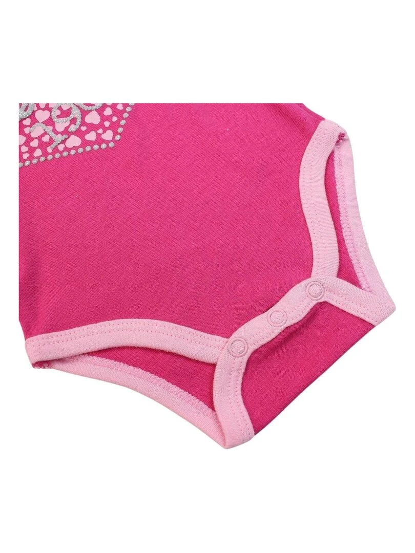 Lee Cooper   Lot de 2 bodys bébé fille en coton   Rose fushia