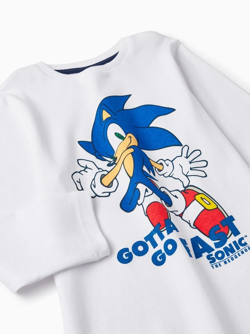 Pyjama en coton pour garçon 'Sonic'  LICENSE   Blanc