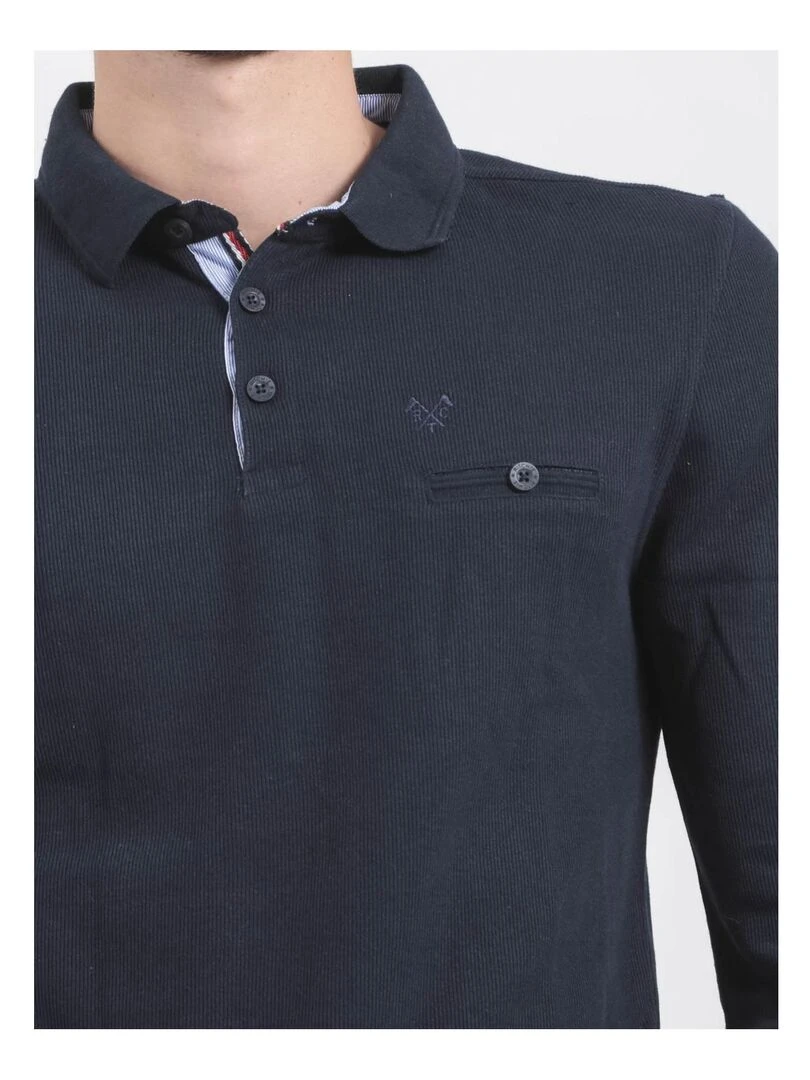 Pull fin col polo WILPARK   Bleu marine