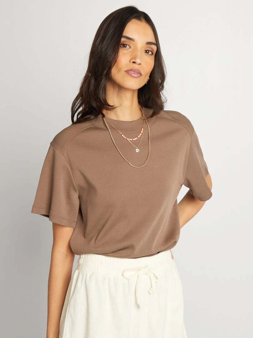 T shirt large manches courtes Kaki
