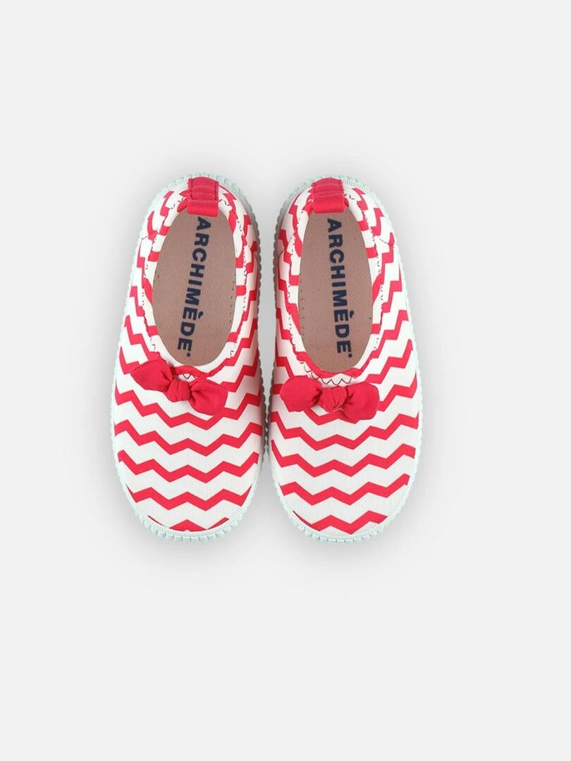 Chaussures de bain rayures Archimède Rose