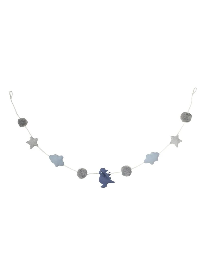 Guirlande en coton jersey dragon 150 cm horizontale Bleu