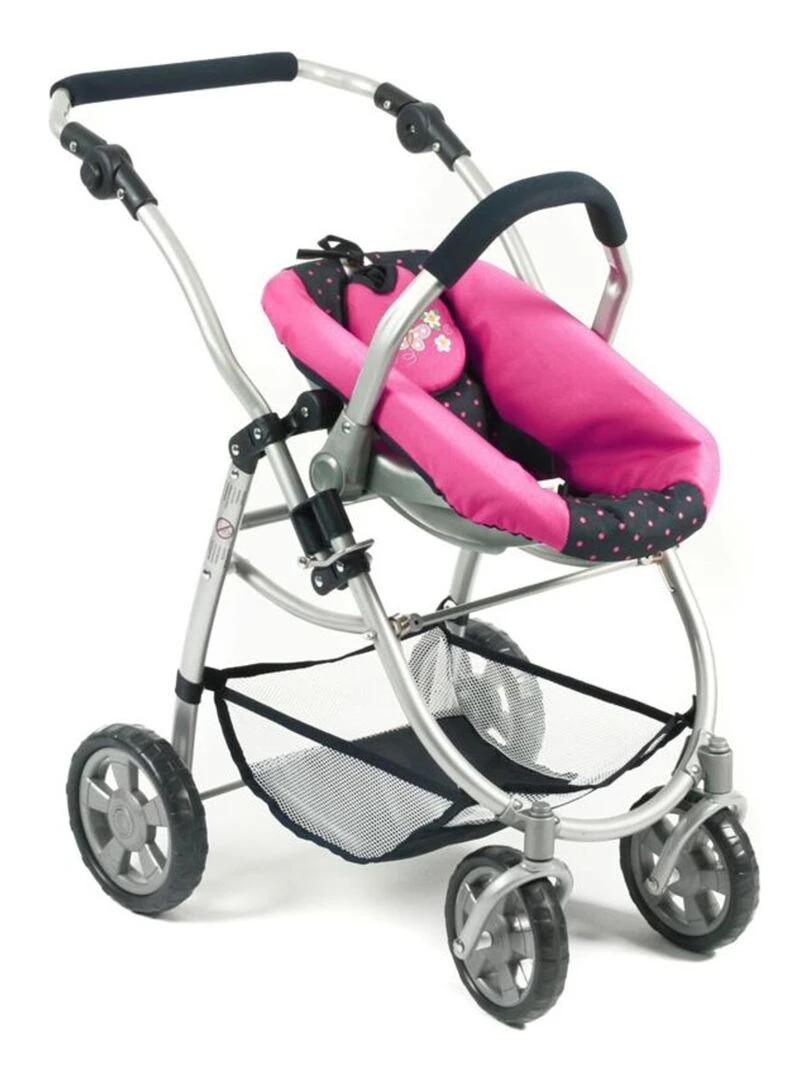 La poussette pour poupées  combinée 3 en 1 EMOTION "ALL IN"   Marine et rose à pois   N/A