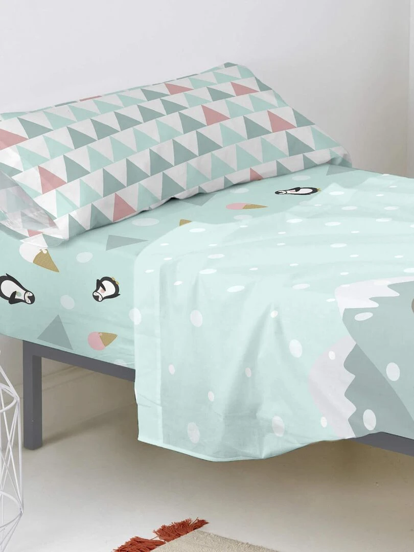 Drap housse Skymo day "Happyfriday" Blanc