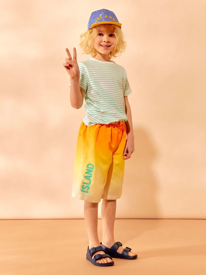 Short de bain long   Orange