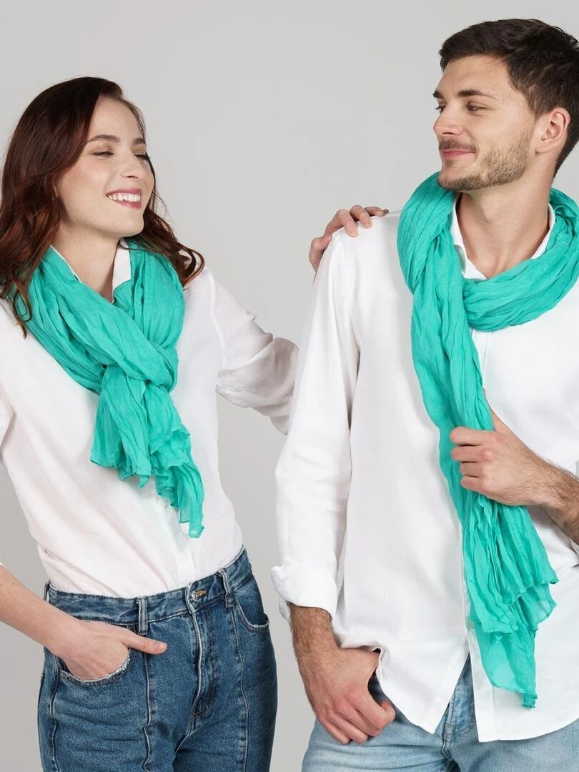 Chèche coton Uni Vert jade