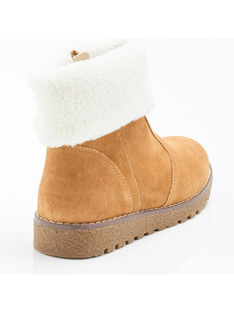 Boots fourrées  à porter col relevé ou retourné Thermolactyl   Damart   Marron