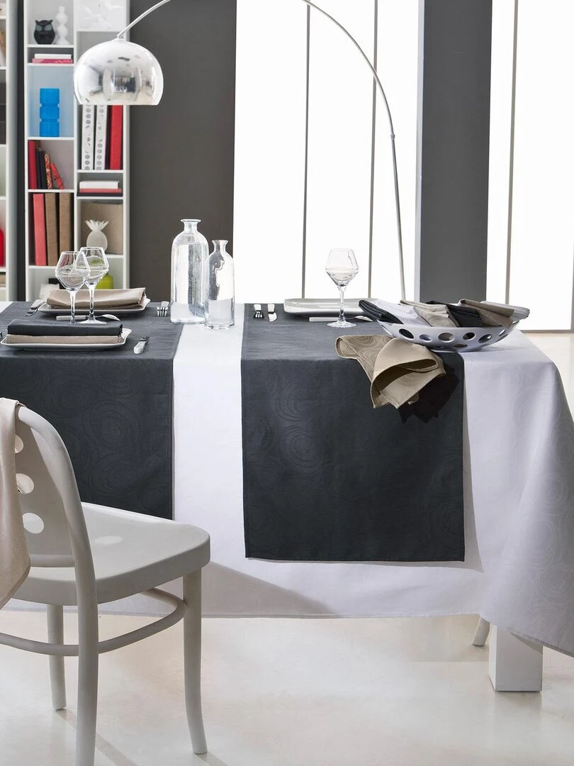 Chemin de table spirale   gris anthracite