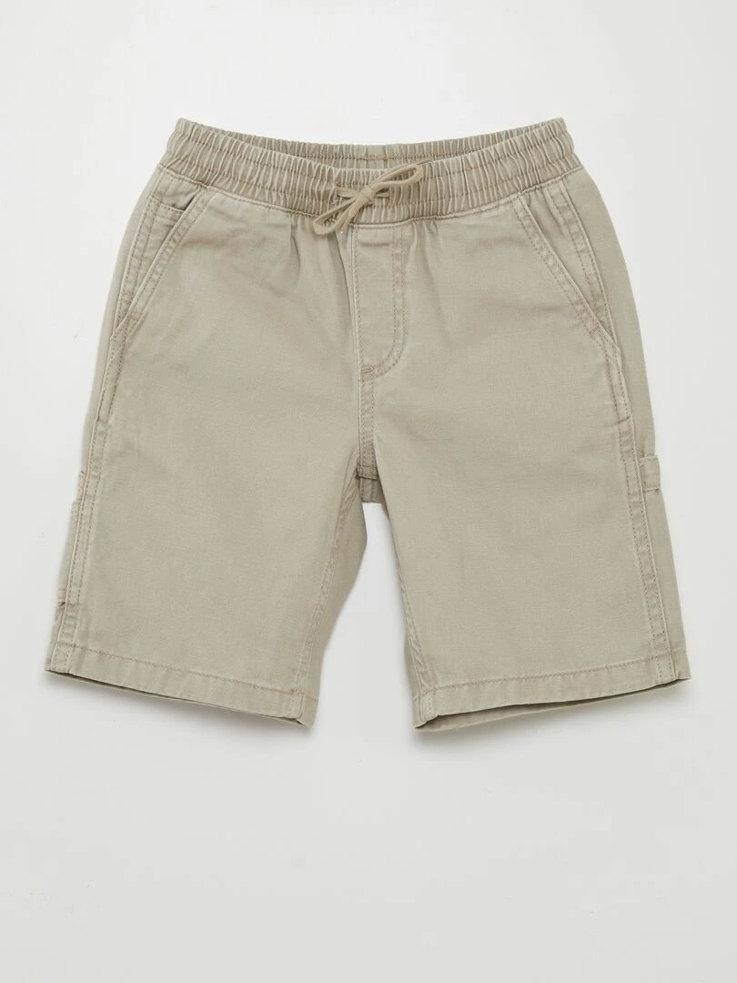 Short élastiqué façon denim Gris clair