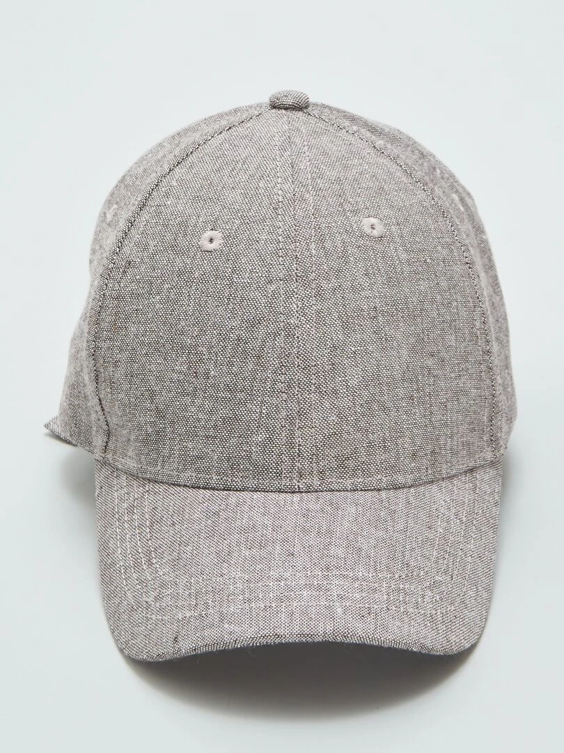 Casquette style baseball effet lin Gris