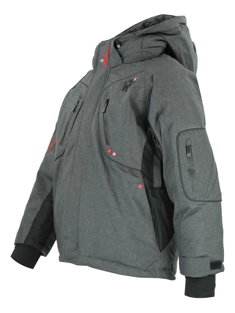 Blouson de ski garçon ECAMATE   PEAK MOUNTAIN   gris anthracite