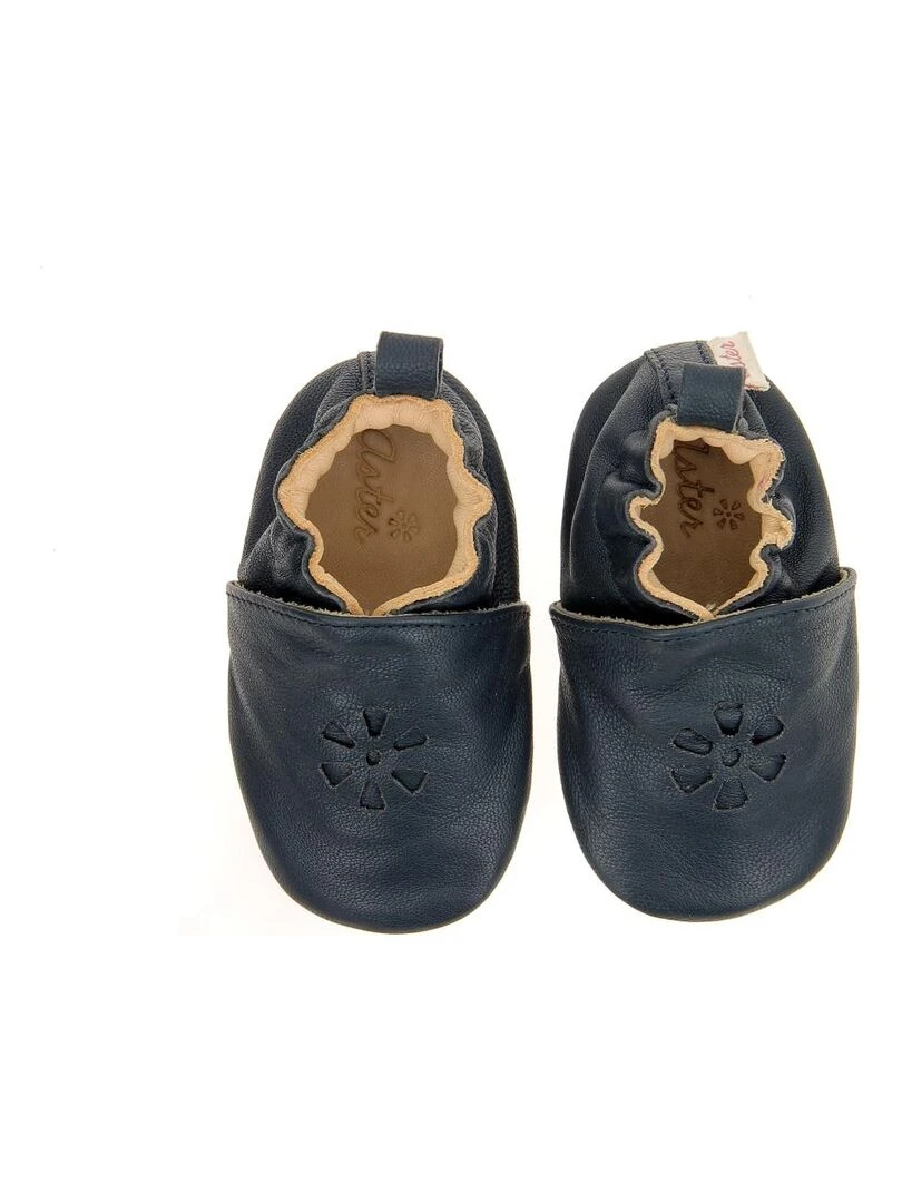 Chaussons Cuir Lazeez   Bleu marine