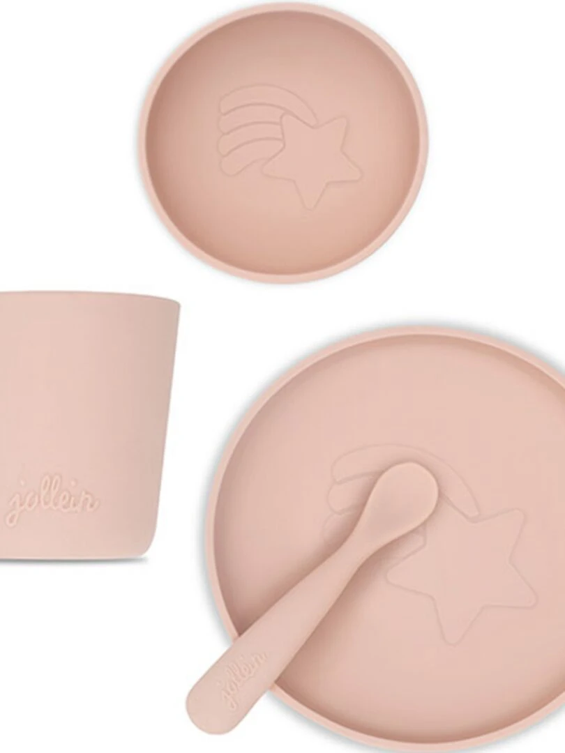 Coffret repas en silicone rose pâle   Rose pâle