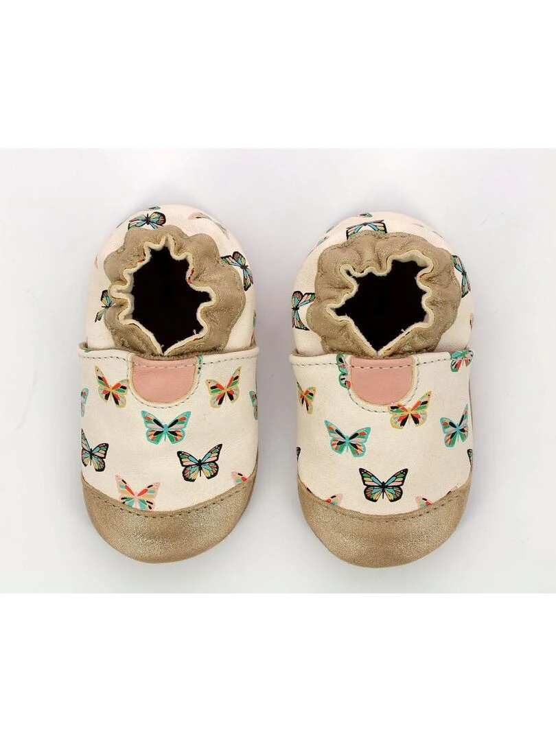 Chaussons Cuir Crazybutterfly Blanc