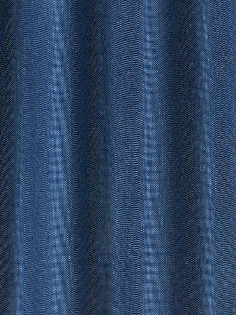 Rideau uni et naturel en poly/lin   Bleu foncé