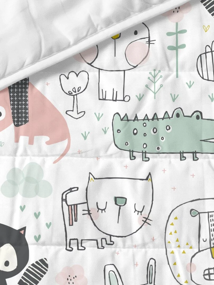 Couvre lit Best buddies "Happyfriday"   Blanc