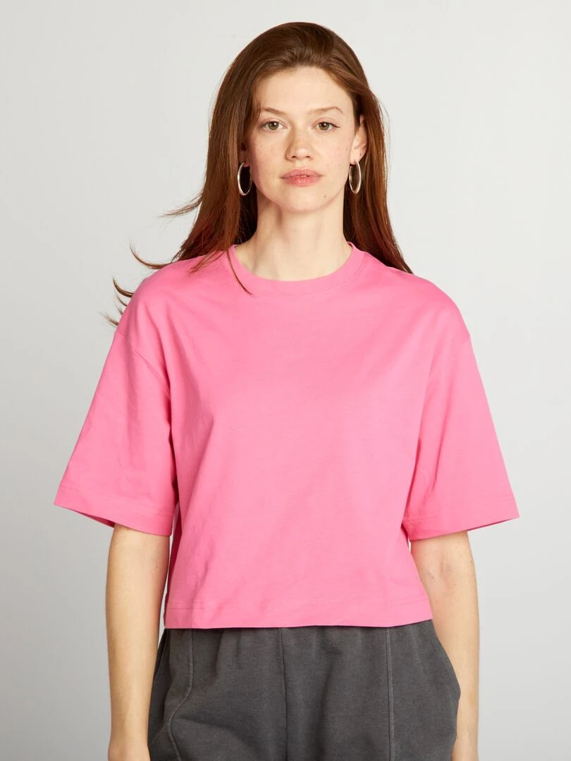 T shirt crop top large   rose