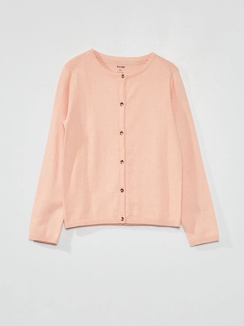 Gilet en maille fine Rose clair