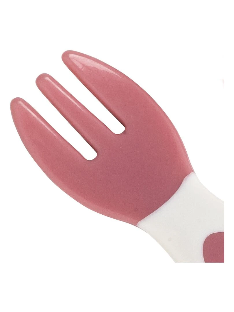 Lot de 2 couverts bébé ergonomiques roses 4 mois   Rose
