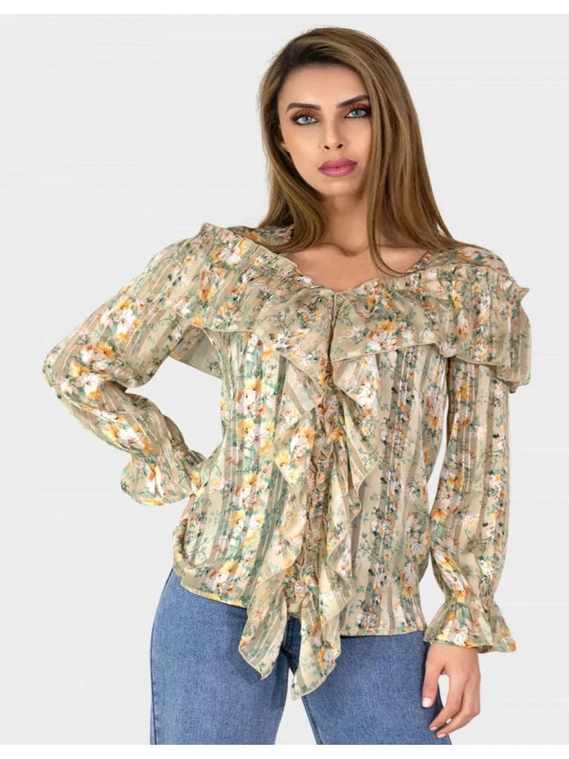 blouse imprimé floral Kebello Beige