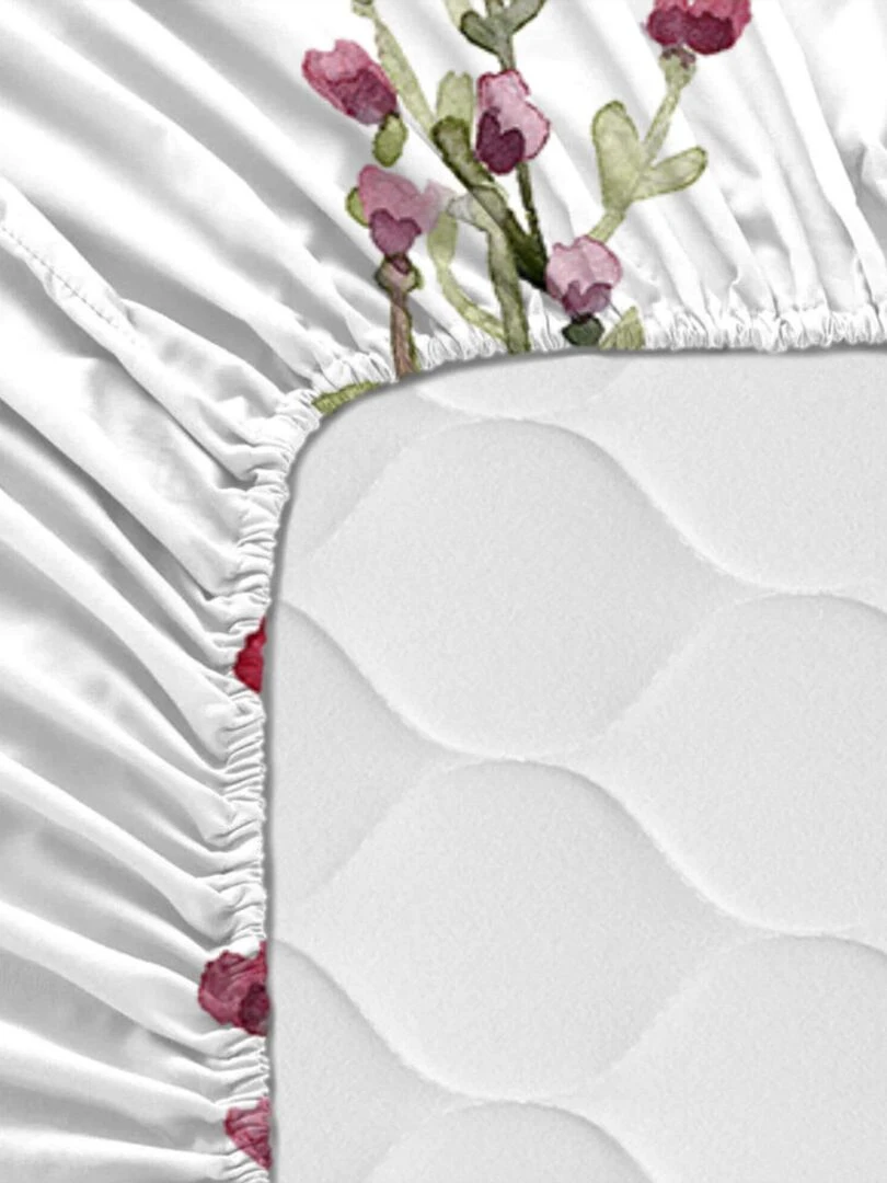 Drap housse Vernazza "Happyfriday"   Blanc
