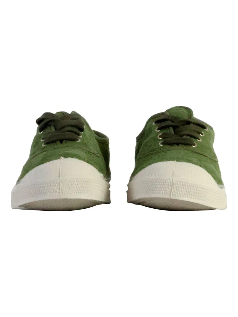 Tennis à Lacets Bensimon Broderie Anglaise   Vert