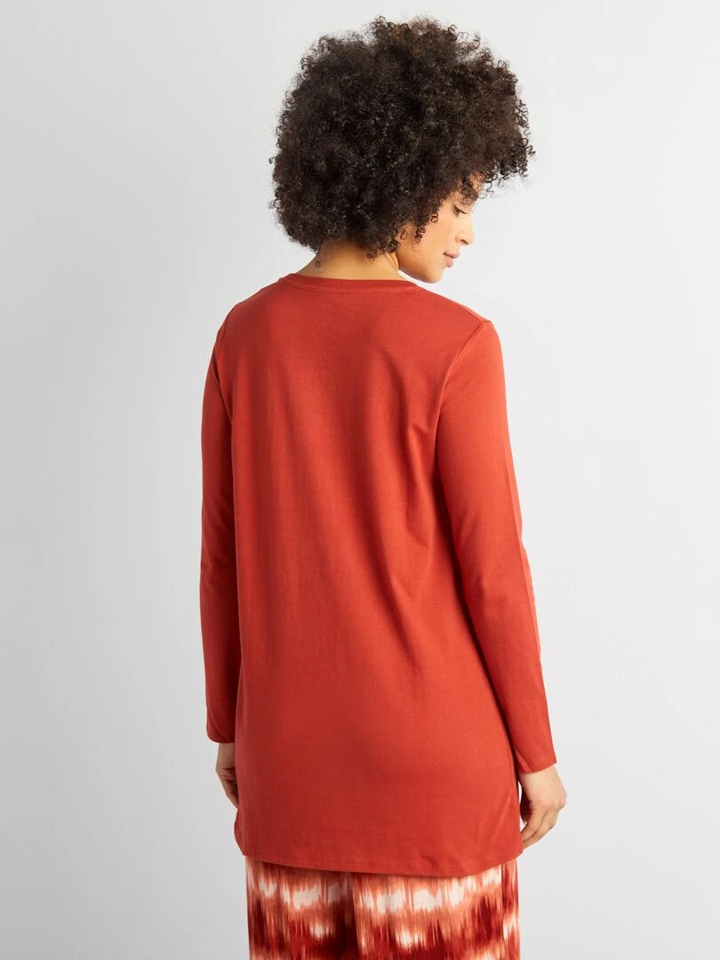T shirt long à manches longues   Rouge