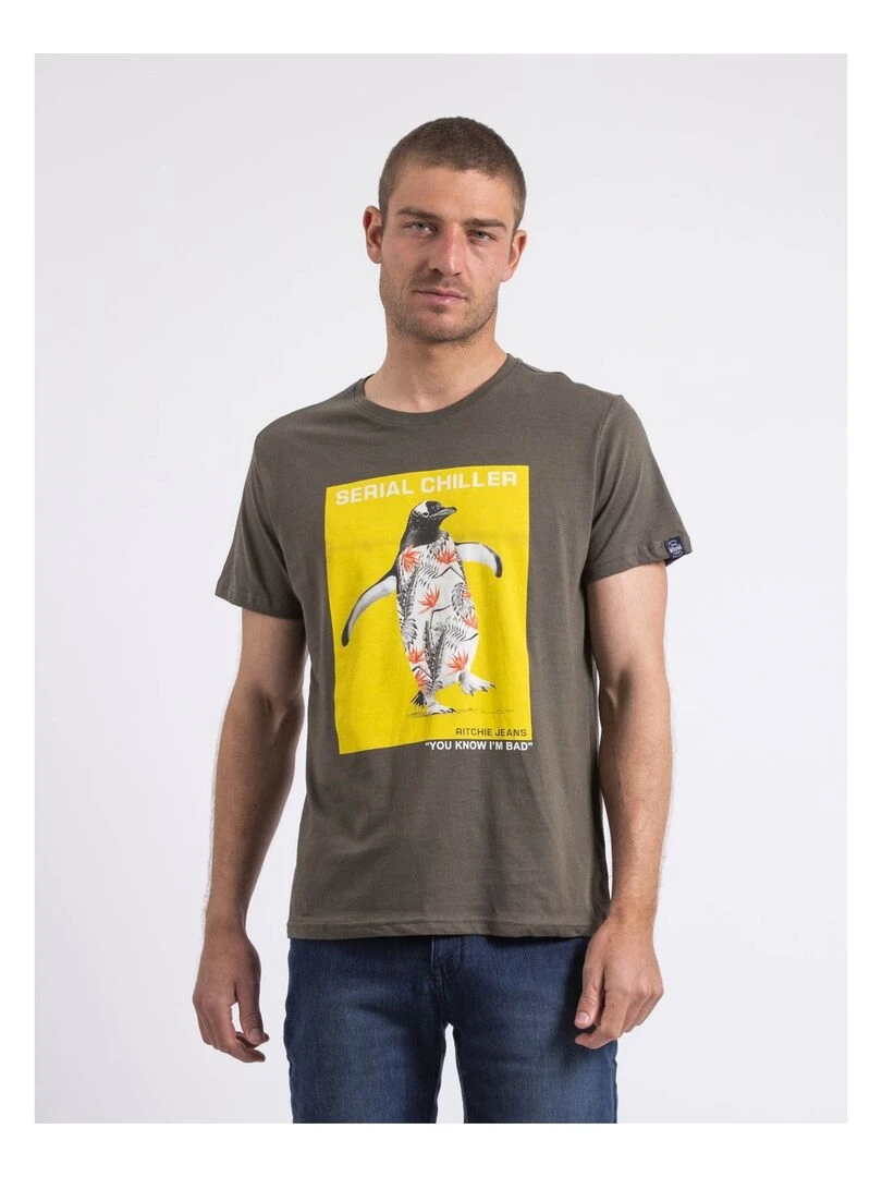 T shirt col rond NIRALVINO Kaki