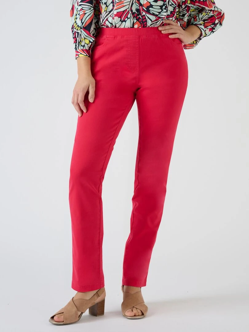 Pantalon gabardine extensible Damart Magenta