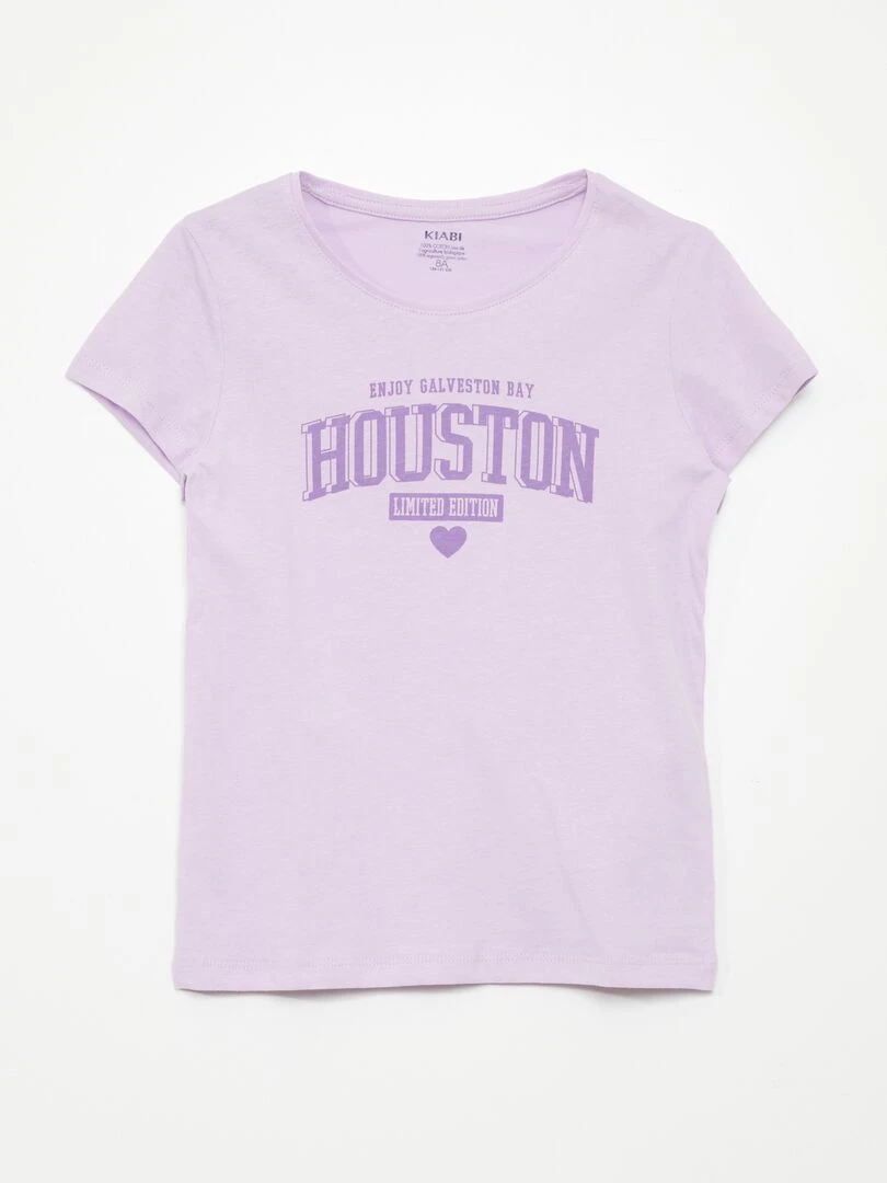 Lot de 3 t shirts imprimés   Blanc/violet/ marine
