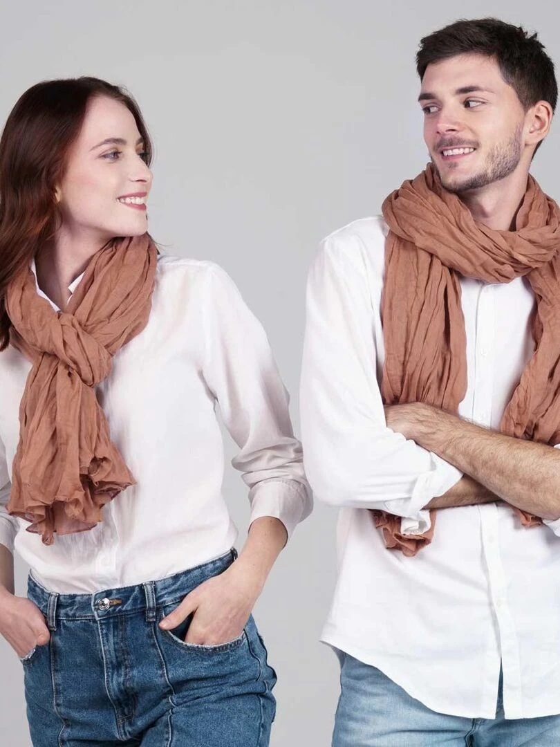 Chèche coton Uni Marron clair