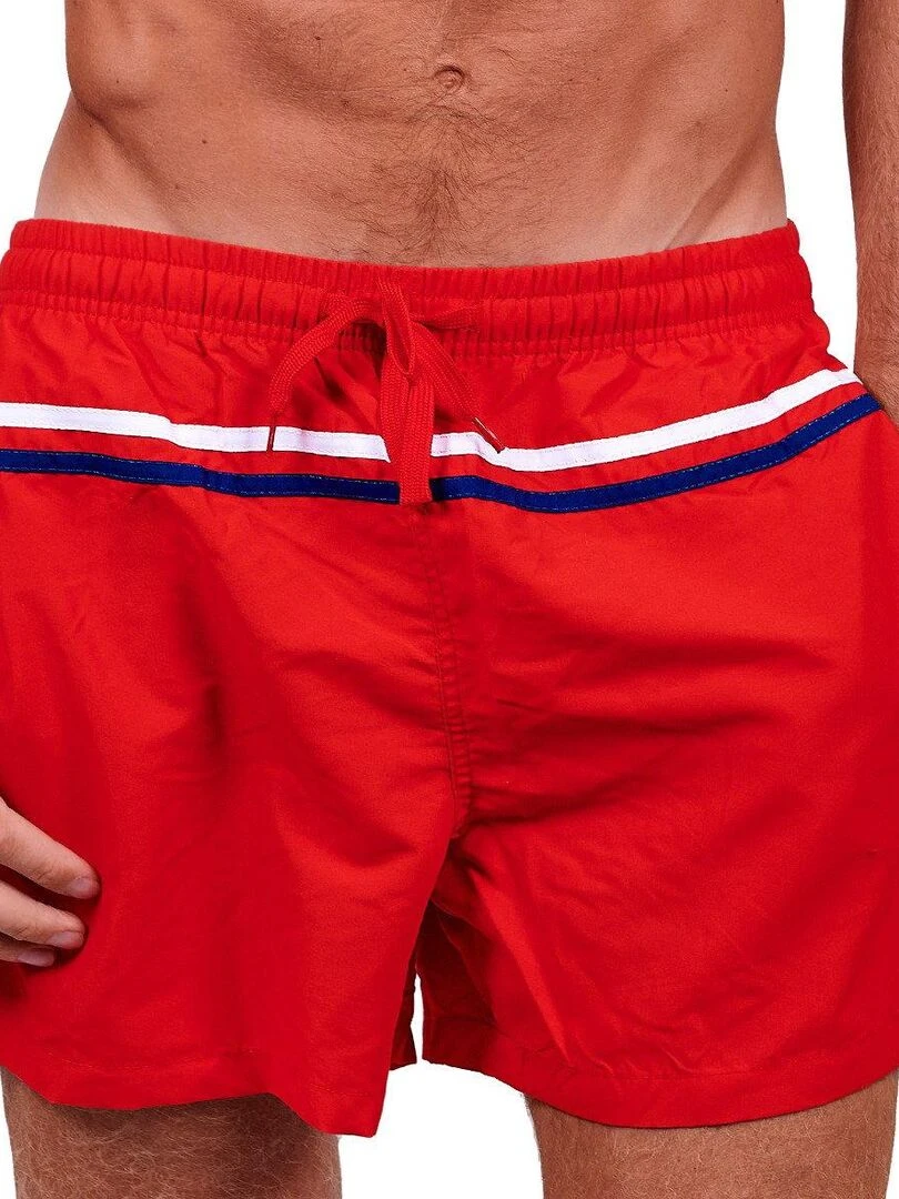 Short de bain uni Surf Rouge