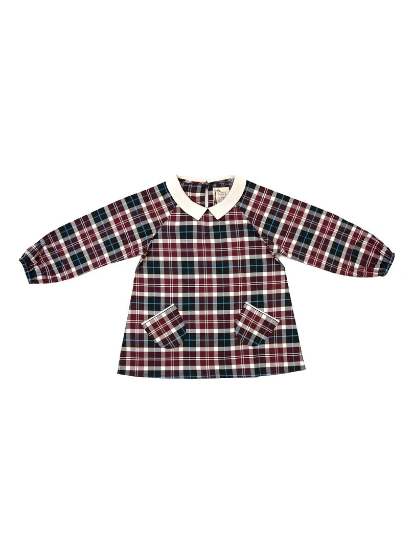 Blouse Col CLAUDINE   Carrx Violet Prune Bleu    'LA FAUTE A VOLTAIRE'   Bordeaux