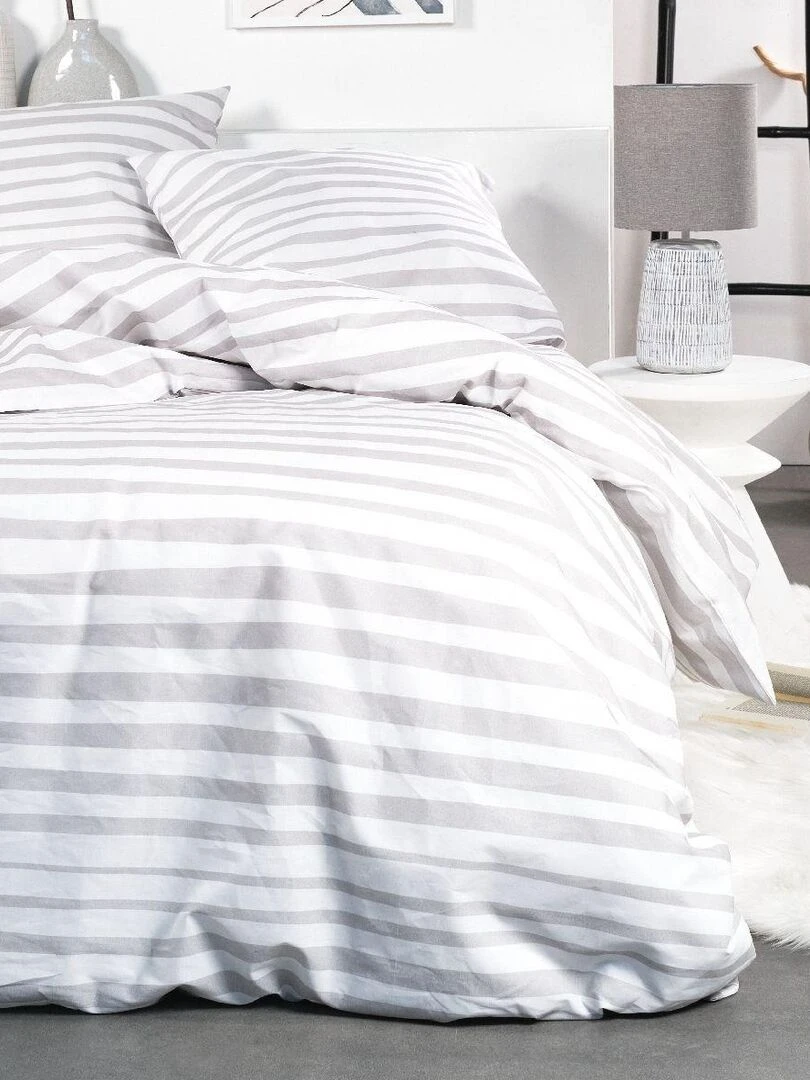 Parure de lit 'CRAZY CARINE' 'TODAY' Blanc