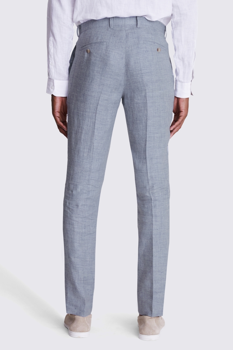 Regular Fit Light Blue Linen Trousers   Buy Online at Moss