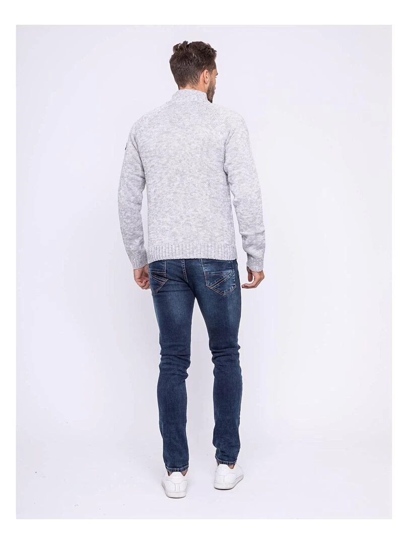 Gilet zippé col montant LIVIER Gris clair