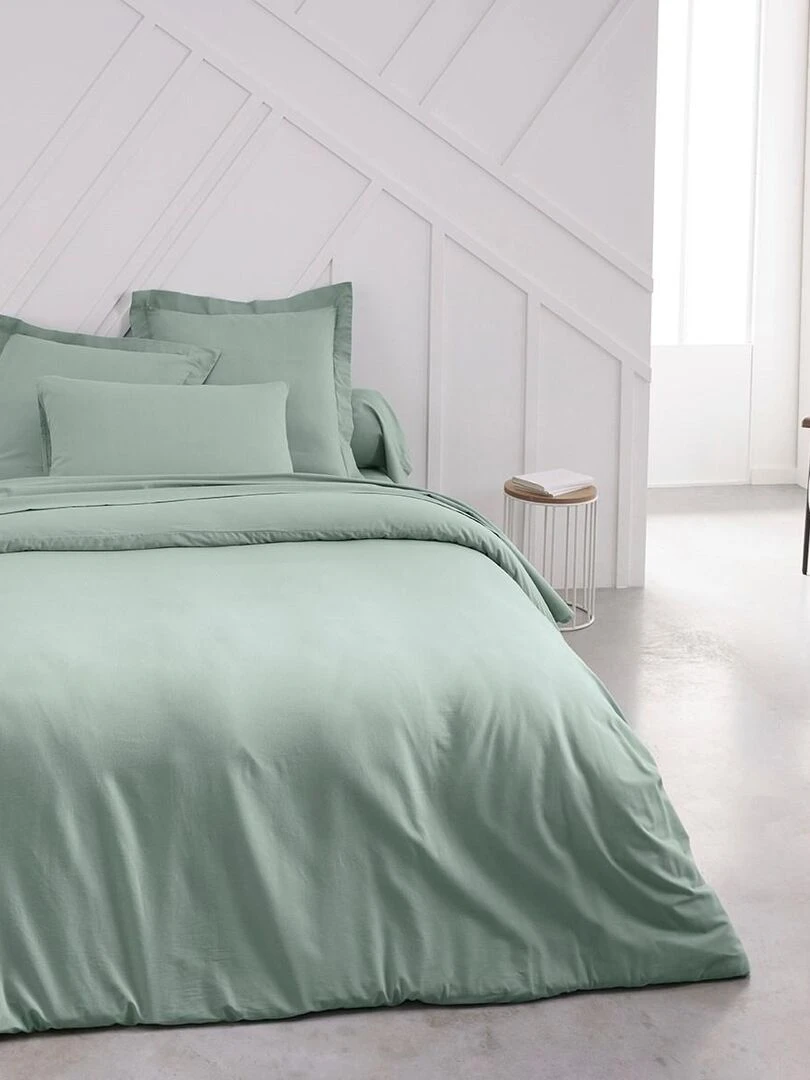 Drap plat pour lit 2 personnes uni 'ESSENTIAL' 'TODAY'   Vert